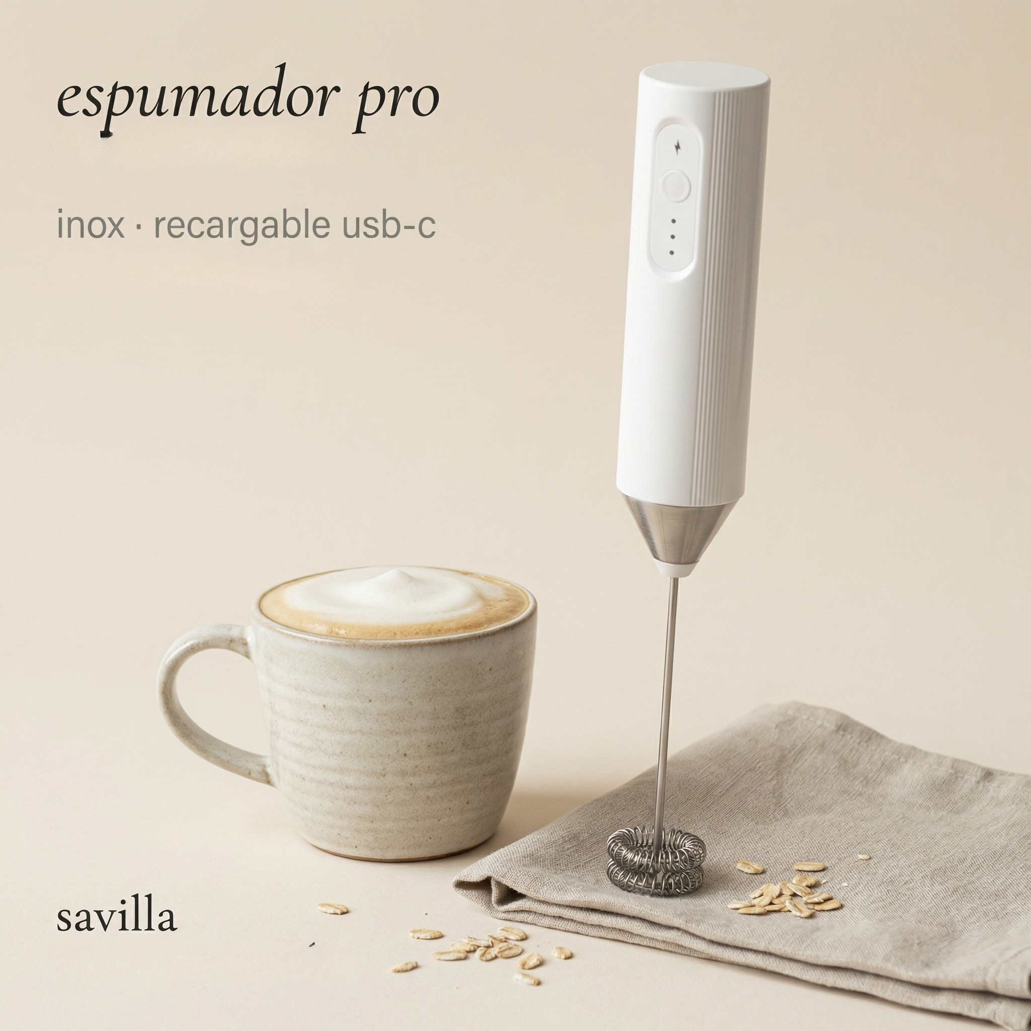 Espumador Savilla Pro — Inox Recargable